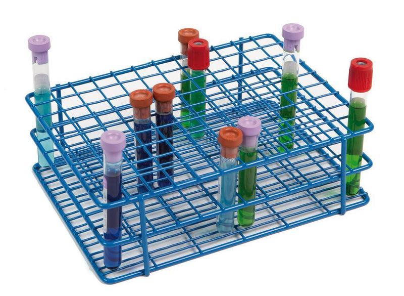 1LHX.1 Soporte de muestra para tubo Ø 10-13 mm, 108 ranuras de 9 x 12, azul - Quimivitalab