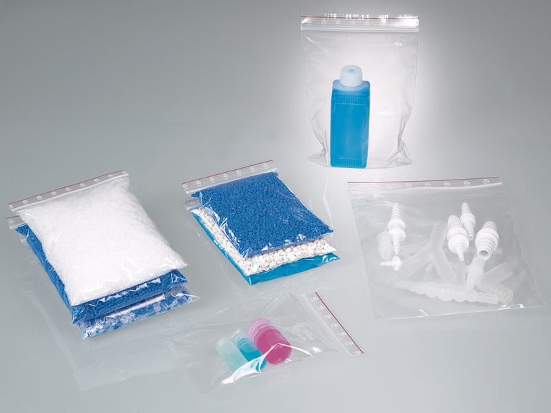 2348-0005 Bolsa transparente de LDPE con cierre a presión para reenvasado, 400 ml (100 uds)- Quimivitalab