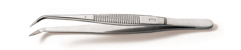 2856.1 Pinza de punta curva, 130 mm, acero inox., esterizable en autoclave - Quimivitalab