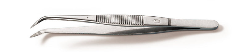 2854.1 Pinza de punta curva, 105 mm, acero inox., esterizable en autoclave - Quimivitalab
