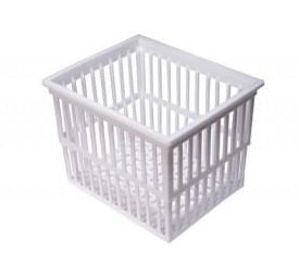 500.002 Cesta blanca de rejilla fabricada en polipropileno de 160x160x160 mm