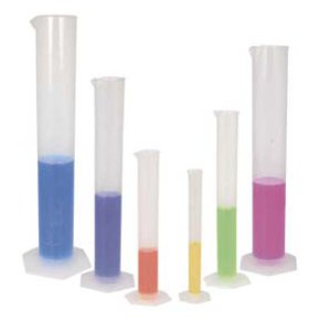 508.100 Probeta 100 ml con pie hexagonal fabricada en polipropileno (10 uds)