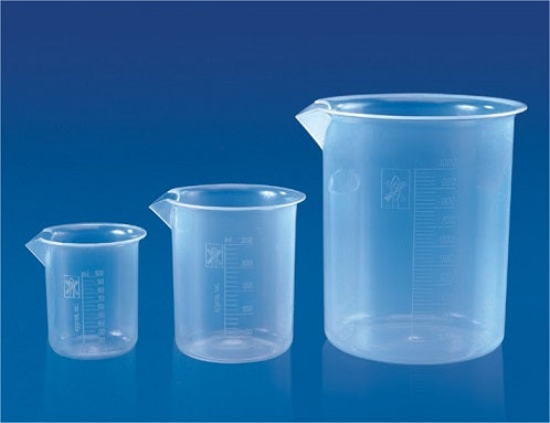 509.100 Vaso de precipitados 100 ml, de polipropileno y graduación en relieve (10 uds) - Quimivitalab