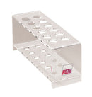 5119.1: Soporte para probetas ROTILABO, acrílico Agujero Ø 18 mm, 12 ranuras, 2 x 6 - Quimivitalab