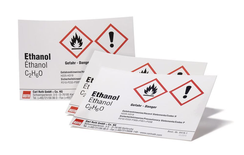 8419.1: Etiqueta química SEKUROKA® , Etanol, 105x75mm (10 ud) - Quimivitalab