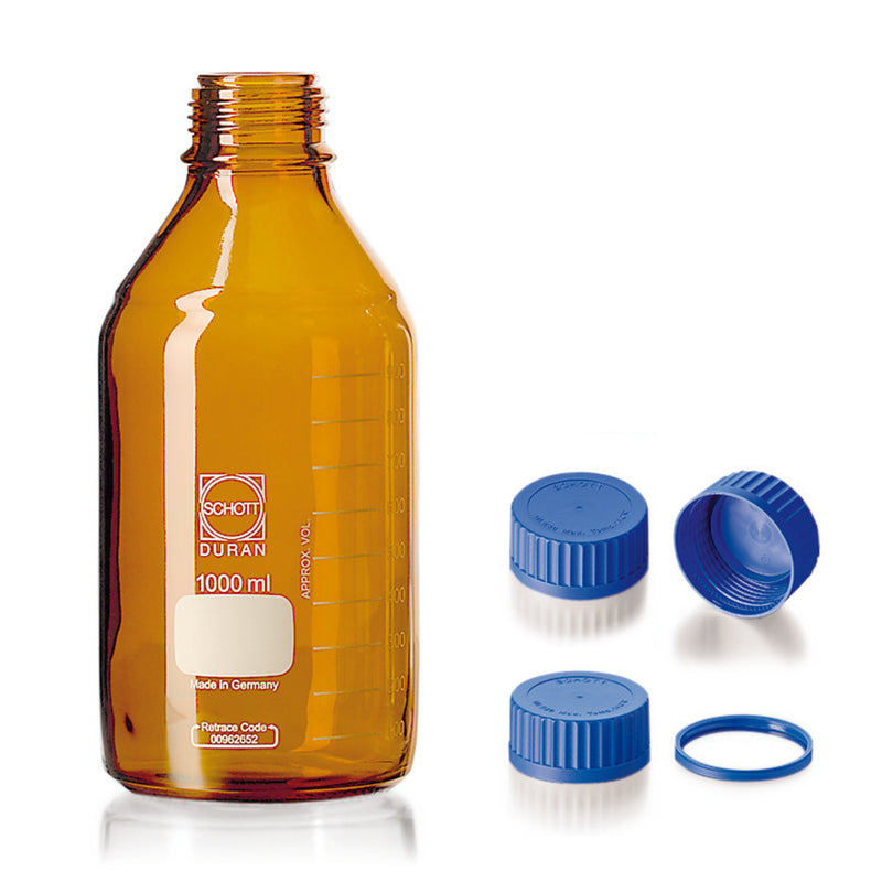 AAC1.1 frasco de vidrio DURAN, ámbar, tapón de rosca de PP, 10 ml, GL 25 (10 uds) - Quimivitalab