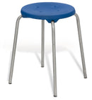ALE4.1 Taburete apilable acero inoxidable, azul, 580 a 580 mm - Quimivitalab