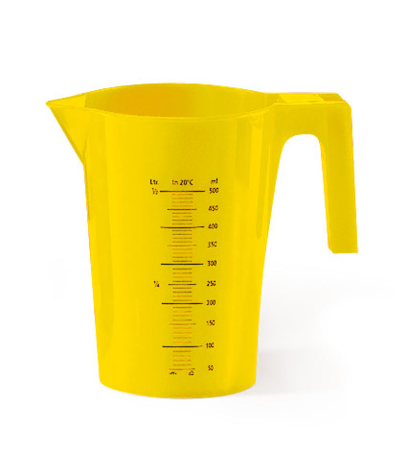 APH7.1: Vaso medidor de PP, transparente,  500 ml, amarillo - Quimivitalab