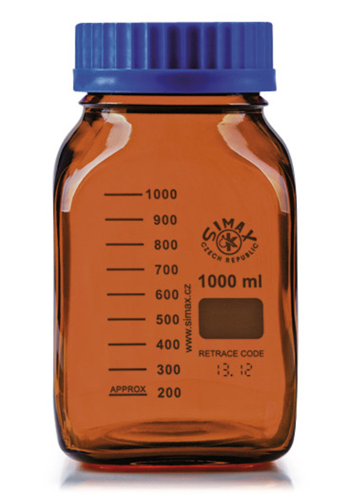 APL2.1 Frasco boca ancha ROTILABO ® GL 80 vidrio marrón, 500 ml (10 Uds) - Quimivitalab