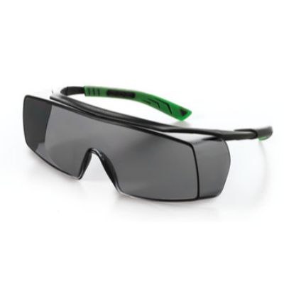 APY3.1: Gafas protectoras 5X7. Color de marco gris de la lente pistola metal/verde. 1 pc(s) - Quimivitalab