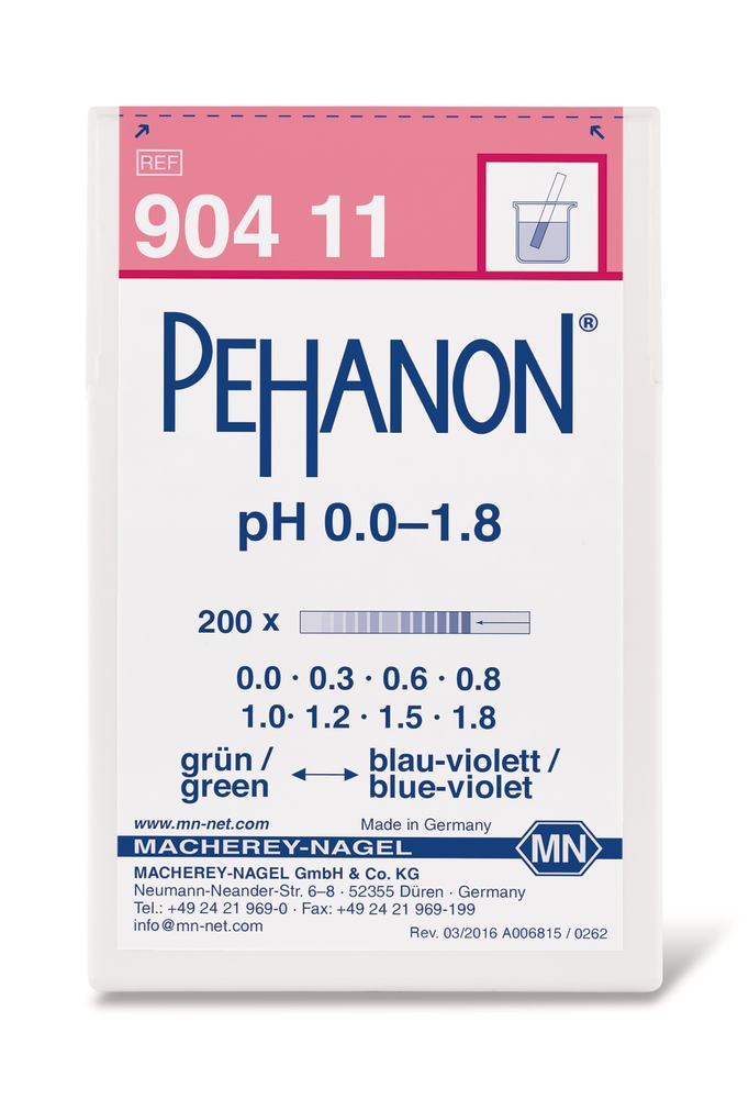 AXT7.1: Papel indicador de PH PEHANON ® pH 0–1,8 (200 Uds) - Quimivitalab
