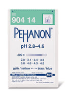 AXT9.1: Papeles indicadores PEHANON® con escala de pH impresa pH 2.8-4.6. 200 pc(s) - Quimivitalab