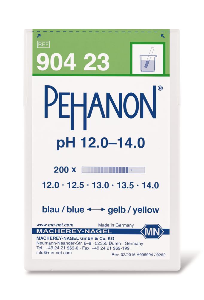 AYA5.1: Papel indicador de PH PEHANON ® pH 12.0–14.0 (200 uds) - Quimivitalab