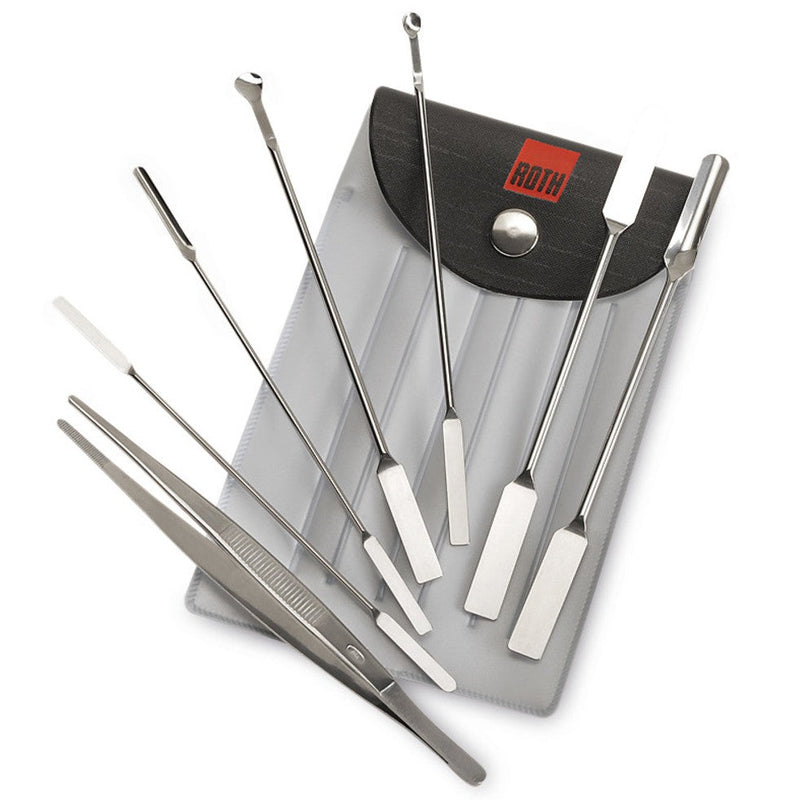 E286.1 Juego de espátulas de acero inoxidable en estuche de plástico - Quimivitalab