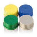 KY95.1: Tapones de rosca w. junta de sellado de labios PP hilo azul 80. 10 pc(s) - Quimivitalab