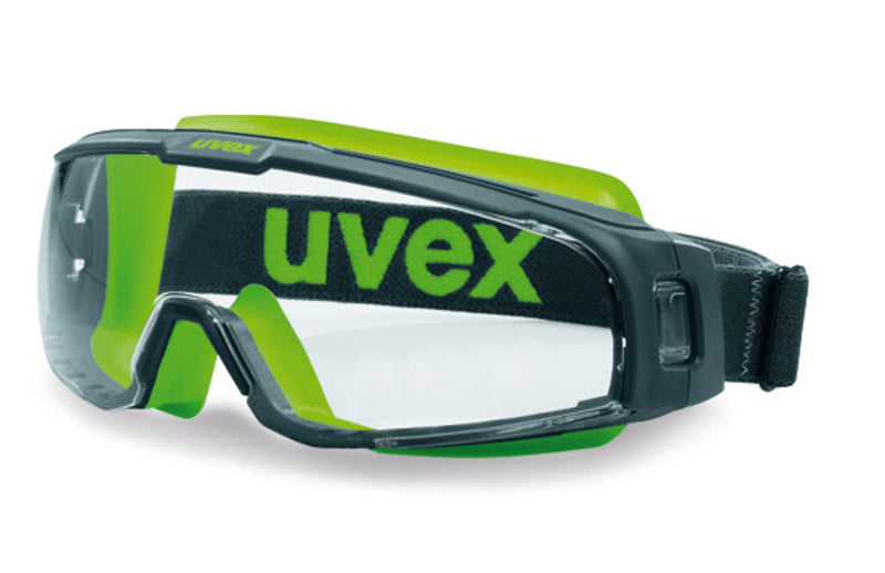 EEK3.1 Gafas de seguridad de visión amplia u-sonic sin lentes acoplables, gris/lima, 9308-245 - Quimivitalab