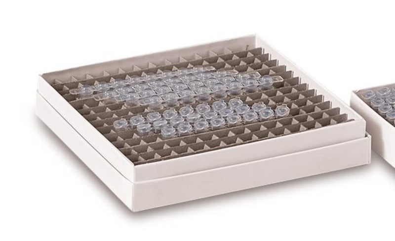 EKN1.1 Caja criogénica PCR de cartón con 196 Pocillos (5 uds) - Quimivitalab