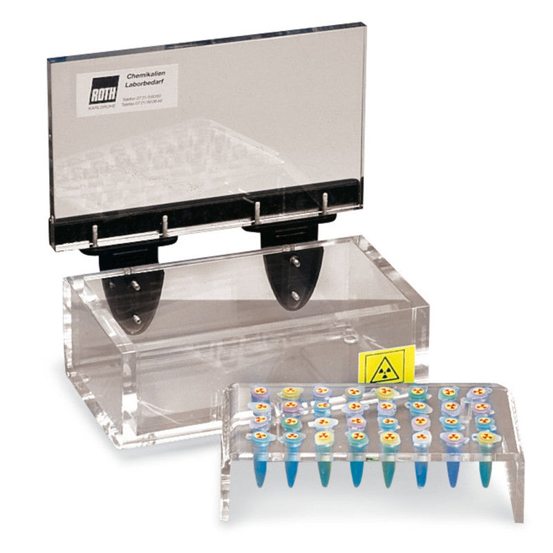EXT2.1: Soporte para viales de reacción de 0,5 ml para mini caja de protección radiológica - Quimivitalab