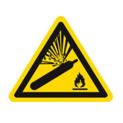EYH7.1: Símbolos de advertencia establecidos. etiquetas individuales cilindros de gas. 1 pc(s) - Quimivitalab