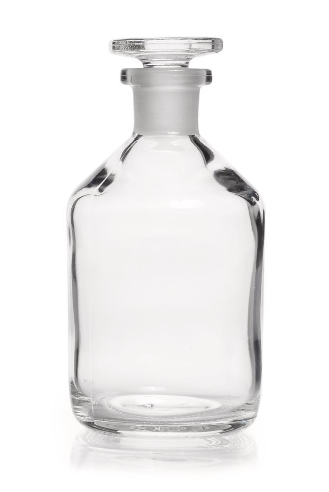 H055.1 Frasco de boca estrecha con junta de vidrio esmerilado, transparente, 100 ml (10 uds) - Quimivitalab