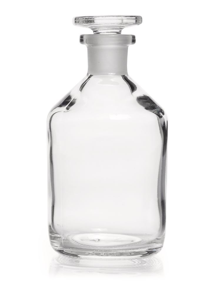 H058.1 Botella de boca estrecha con junta de vidrio esmerilado, 1000 ml, con tapón de vidrio NS 29/32, - Quimivitalab