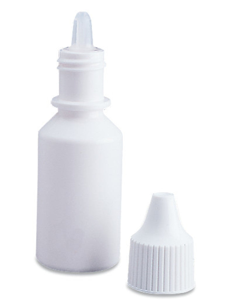 HX24.1: Frasco gotero tipo 2751, frascos y tapas blancos, 15 ml  (25 unidades) - Quimivitalab