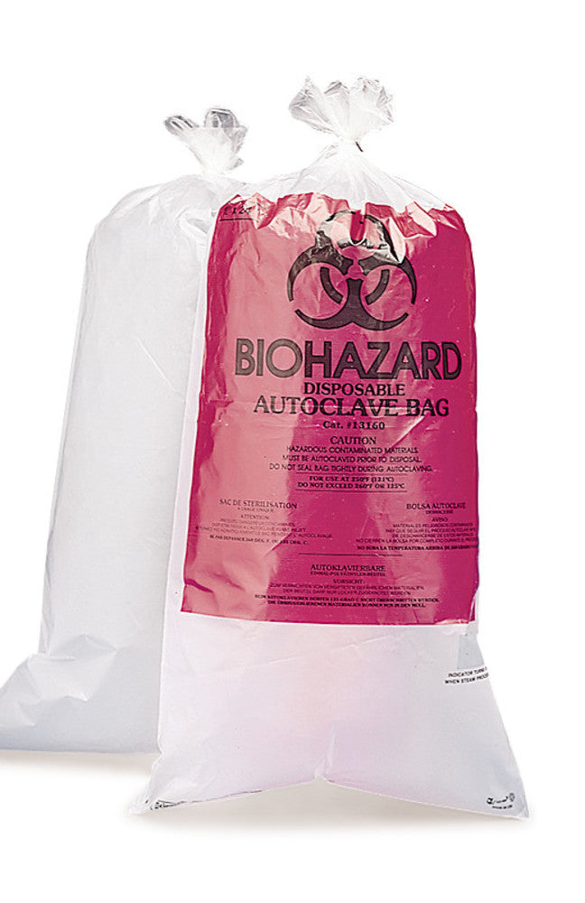 KN71.1: Bolsas de eliminación BIOHAZARD con parche indicador, 11,5 litros (100 unidades) - Quimivitalab