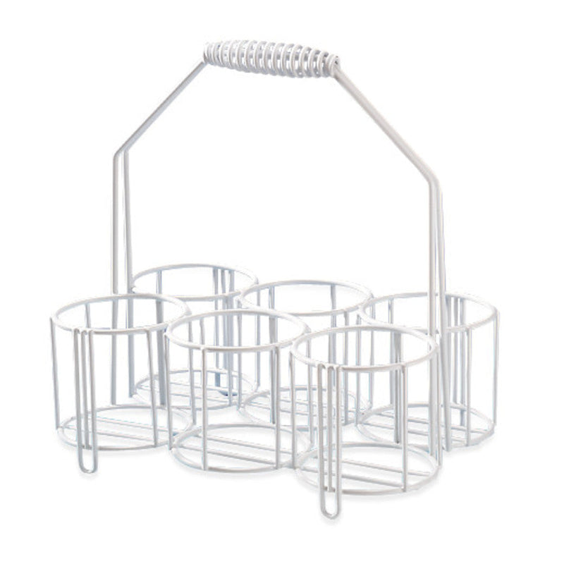 L435.1 Portabotellas, 4 compartimentos de Ø130 mm, metal con revest. de PE - Quimivitalab