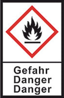 LN50.1: Etiqueta de sustancia peligrosa GHS, Llama/Peligro (1 rollo) - Quimivitalab