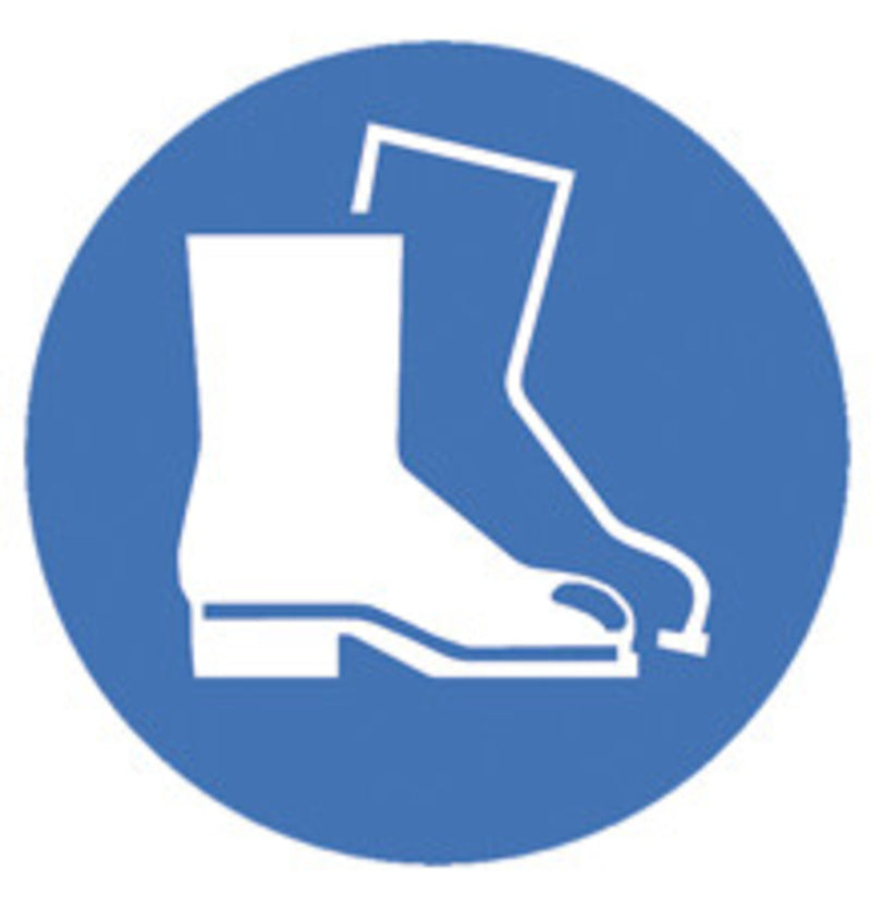 NK34.1 Símbolo de seguridad según ISO 7010, Usar calzado de protección, 200 mm - Quimivitalab