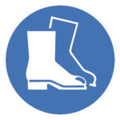 NK33.1: Símbolos de seguridad según ISO 7010 Llevar calzado de protección Ø 100 mm. 1 pc(s) - Quimivitalab
