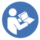 NK47.1: Símbolos de seguridad según ISO 7010 Seguir instrucciones Ø 100 mm. 1 pc(s) - Quimivitalab