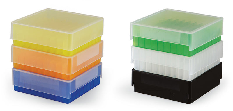 NL80.1: Caja de almacenamiento de 81 viales de 1,5/2 ml, transparente (5 uds) - Quimivitalab
