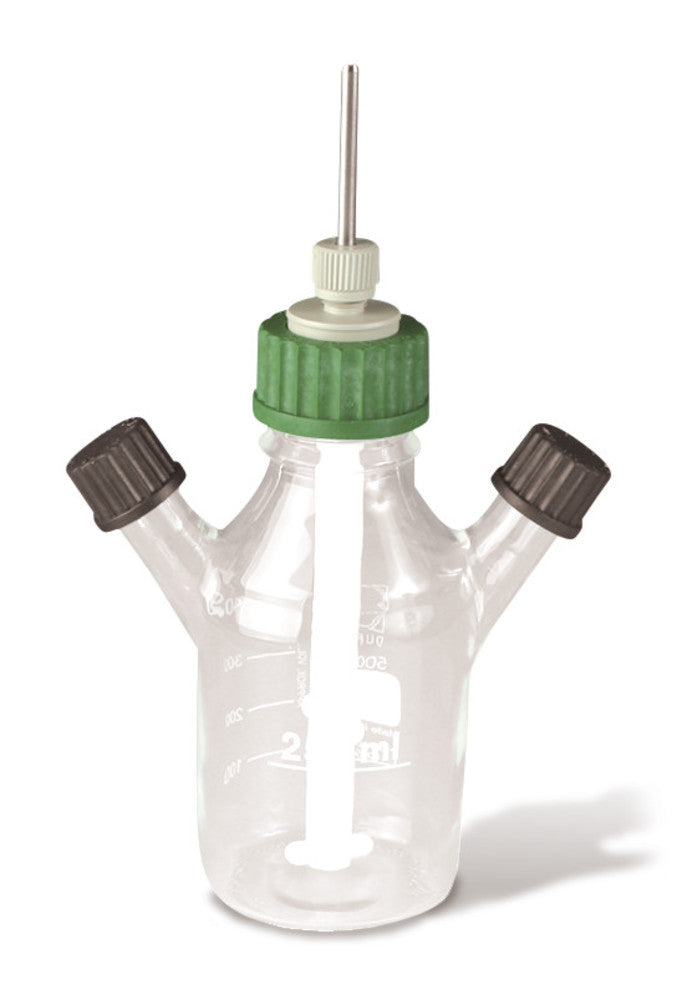 NY30.1: Frasco de cultivo de triple boca, vidrio de borosilicato, 125 ml - Quimivitalab