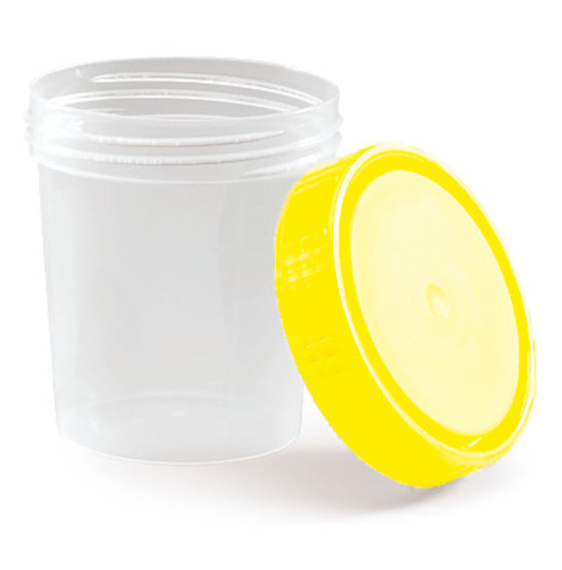 PT12.1 Vasos de precipitados con tapón de rosca amarillo, estéril (500 uds) - Quimivitalab