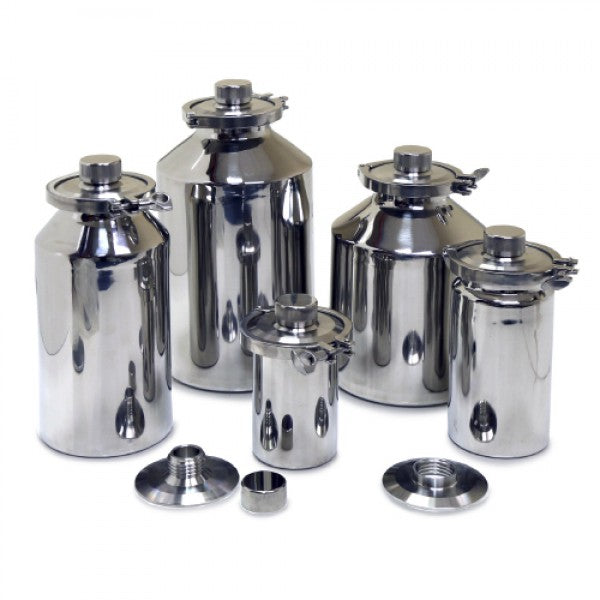 A417-10 Contenedor de acero inoxidable con tapa y rosca GL45, volumen 10 litros - Quimivitalab