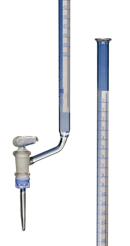 T736.1 Bureta con rayas Schellbach Clase AS Con llave de vidrio lateral, NS 12,5/28, 10 ml (2 ud) - Quimivitalab