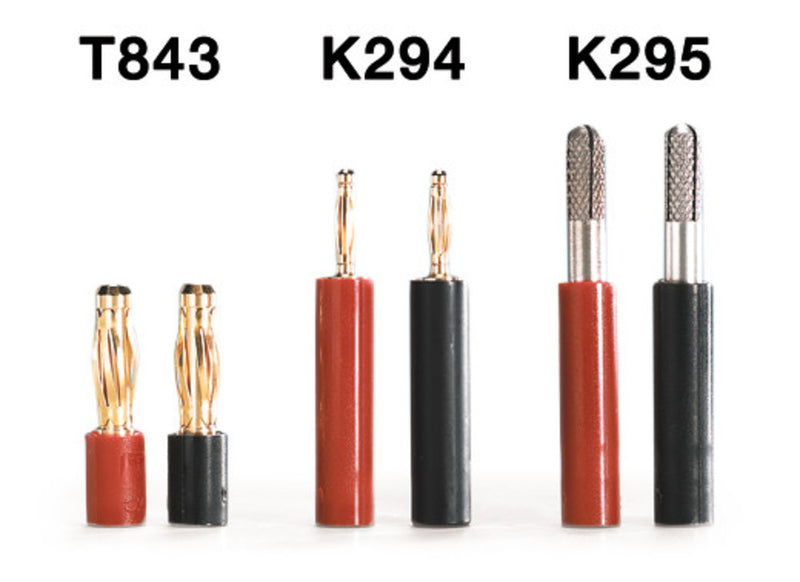 K295.1: Adaptador para cables de electroforesis y fuentes de alimentación, 4 mm → 4 mm (1 par) - Quimivitalab