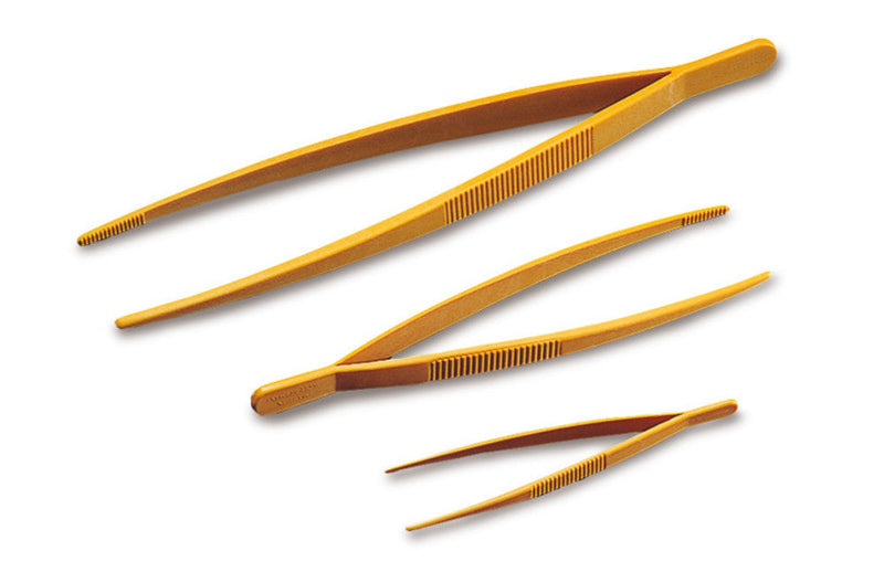 TT36.1: Pinzas de plástico, 147 mm, POM, amarillas, forma de punta puntiaguda (5 uds) - Quimivitalab