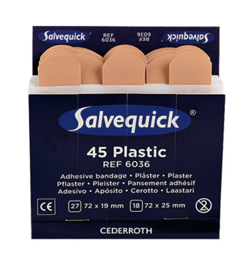 X289.1: Paquete de recarga Salvequick ® tirita de Plástico, impermeable 6036 (1 juego por paquete) - Quimivitalab