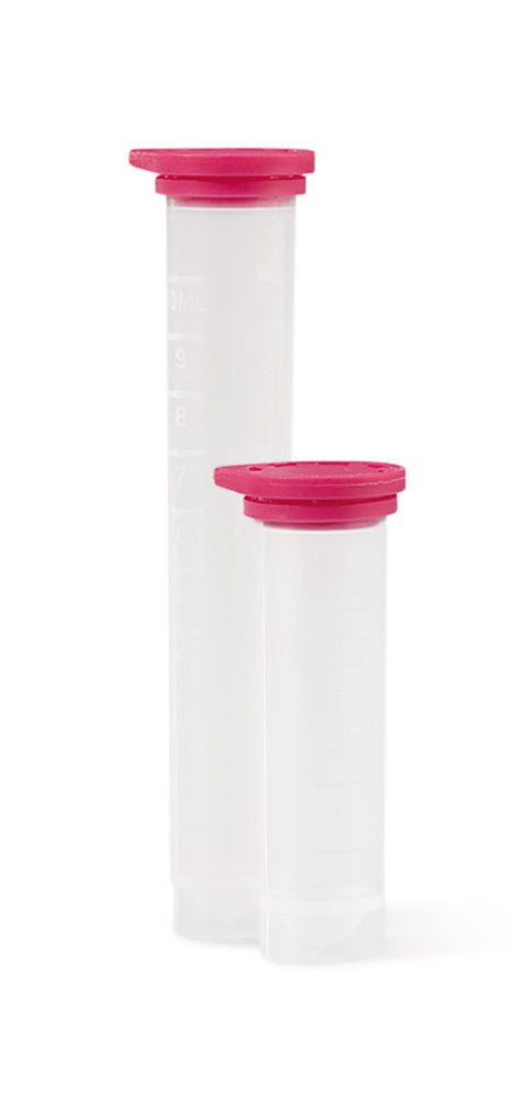 X327.1: Tubos de ensayo con sello de seguridad, 5 ml, altura: 57 mm, rosa (250 uds) - Quimivitalab