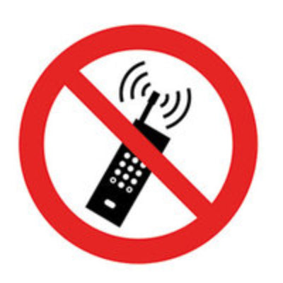 X450.1: Señal de prohibición Sekuroka® autoadhesiva. sin sistema de radio-teléfono móvil. Ø 200 mm. 1 pc(s) - Quimivitalab