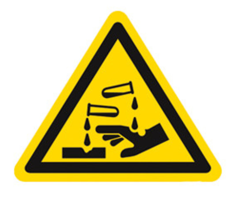 XL40.1 Símbolo Sustancias corrosivas, según ISO 7010, (hoja de 10 uds) - Quimivitalab