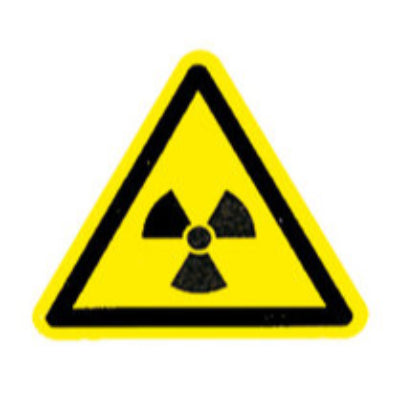 XL42.1 Símbolo Sustancias radioactivas según ISO 7010 (hoja adhesiva de 10 uds) - Quimivitalab