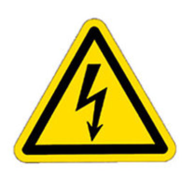 XL45.1 Símbolo tensión eléctrica peligrosa, según ISO 7010 (Hoja adhesiva de 10 uds) - Quimivitalab
