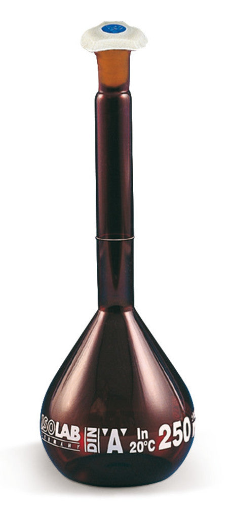 Y300.1 Matraz aforado clase A Vidrio marrón, 250 ml, 14/23 (2  ud) - Quimivitalab