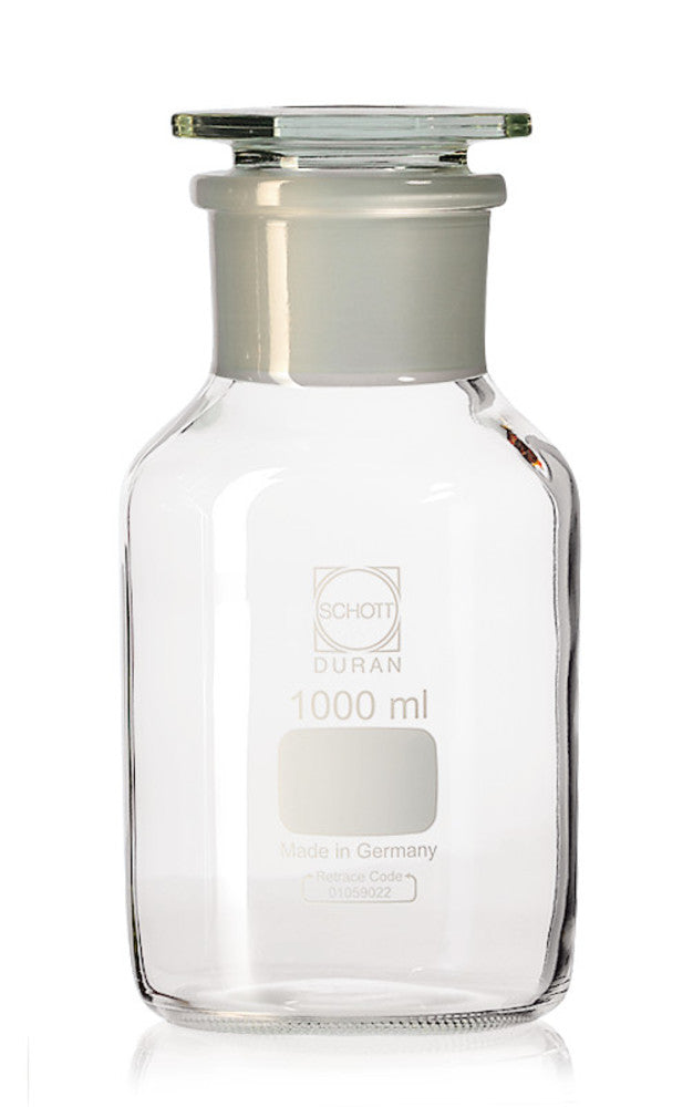 Y833.1 Frasco de boca ancha, junta de vidrio esmerilado, vidrio transparente, 2000 ml - Quimivitalab