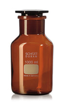 Y618.1: Frasco de boca ancha DURAN ® con junta de vidrio esmerilado Vidrio marrón, 100 ml (1 unidad) - Quimivitalab