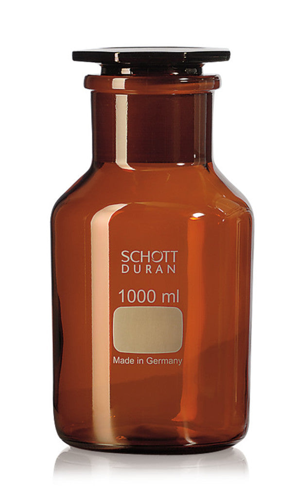 Y834.1 Frasco de boca ancha, junta de vidrio esmerilado, vidrio marrón, 2000 ml - Quimivitalab