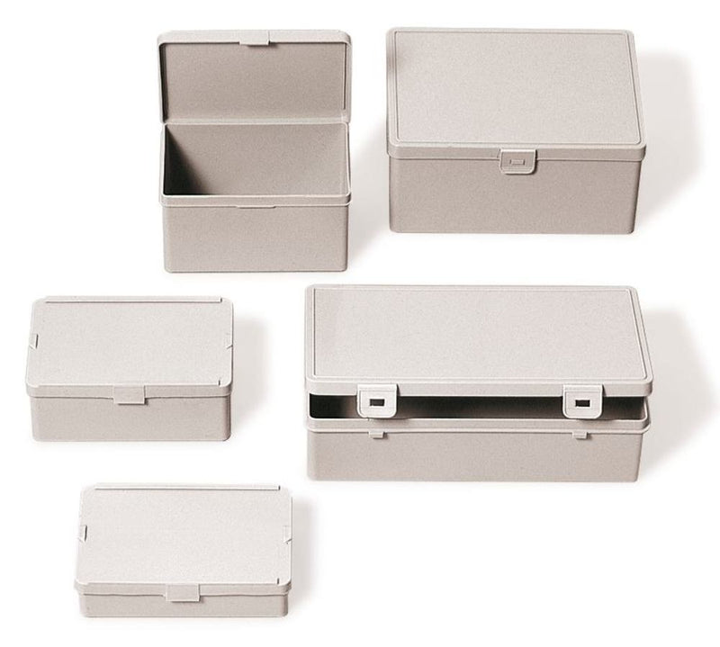 YC79.1 Caja de almacenamiento grande, polipropileno, gris, 228x130x60 mm - Quimivitalab